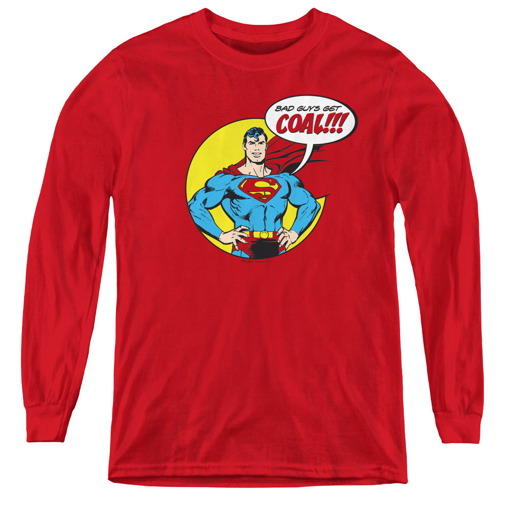 DC Comics Coal Long Sleeve Kids Youth T Shirt Red