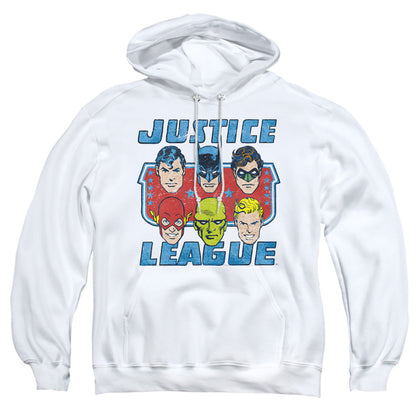 Dc Faces Of Justice Mens Hoodie White Officially Licensed