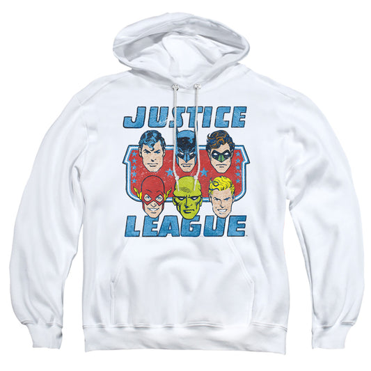 Dc Faces Of Justice Mens Hoodie White Officially Licensed