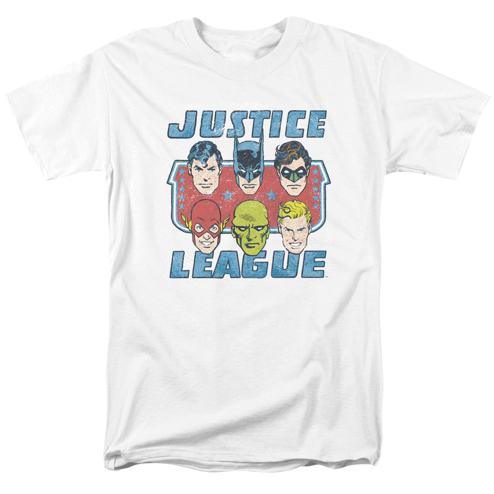 DC Comics Faces of Justice Mens T Shirt White