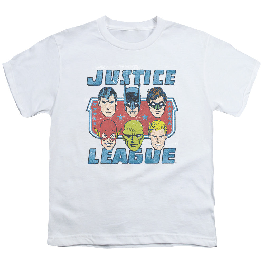DC Comics Faces of Justice Kids Youth T Shirt White