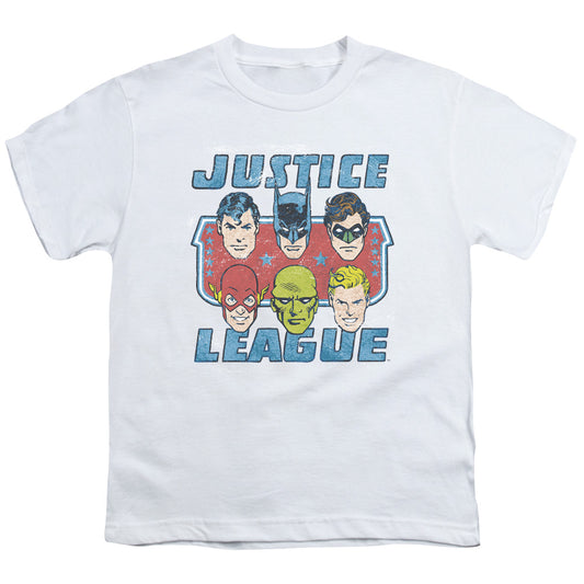 DC Comics Faces of Justice Kids Youth T Shirt White
