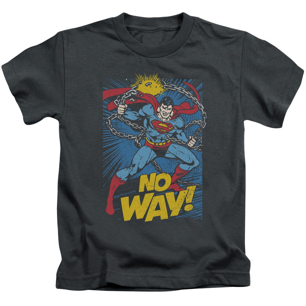 DC Comics No Way Juvenile Kids Youth T Shirt Charcoal 