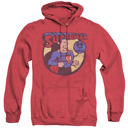 Dc Superman 64 Mens Heather Hoodie Red