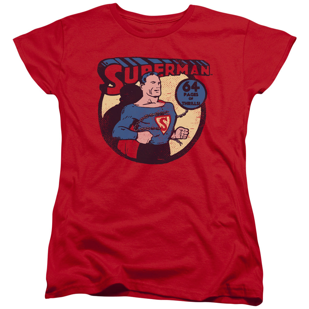 DC Comics Superman 64 Womens T Shirt Red