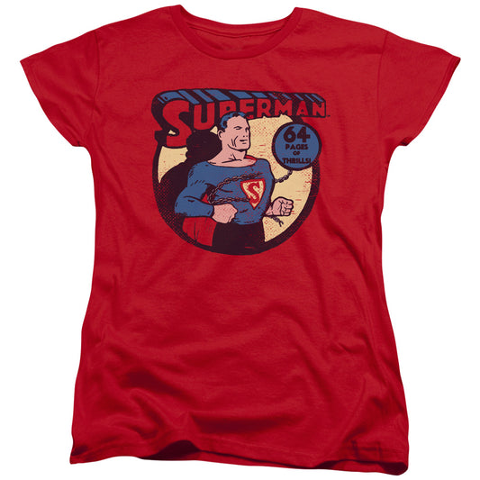 DC Comics Superman 64 Womens T Shirt Red