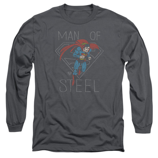 DC Comics Hardened Heart Mens Long Sleeve Shirt Charcoal
