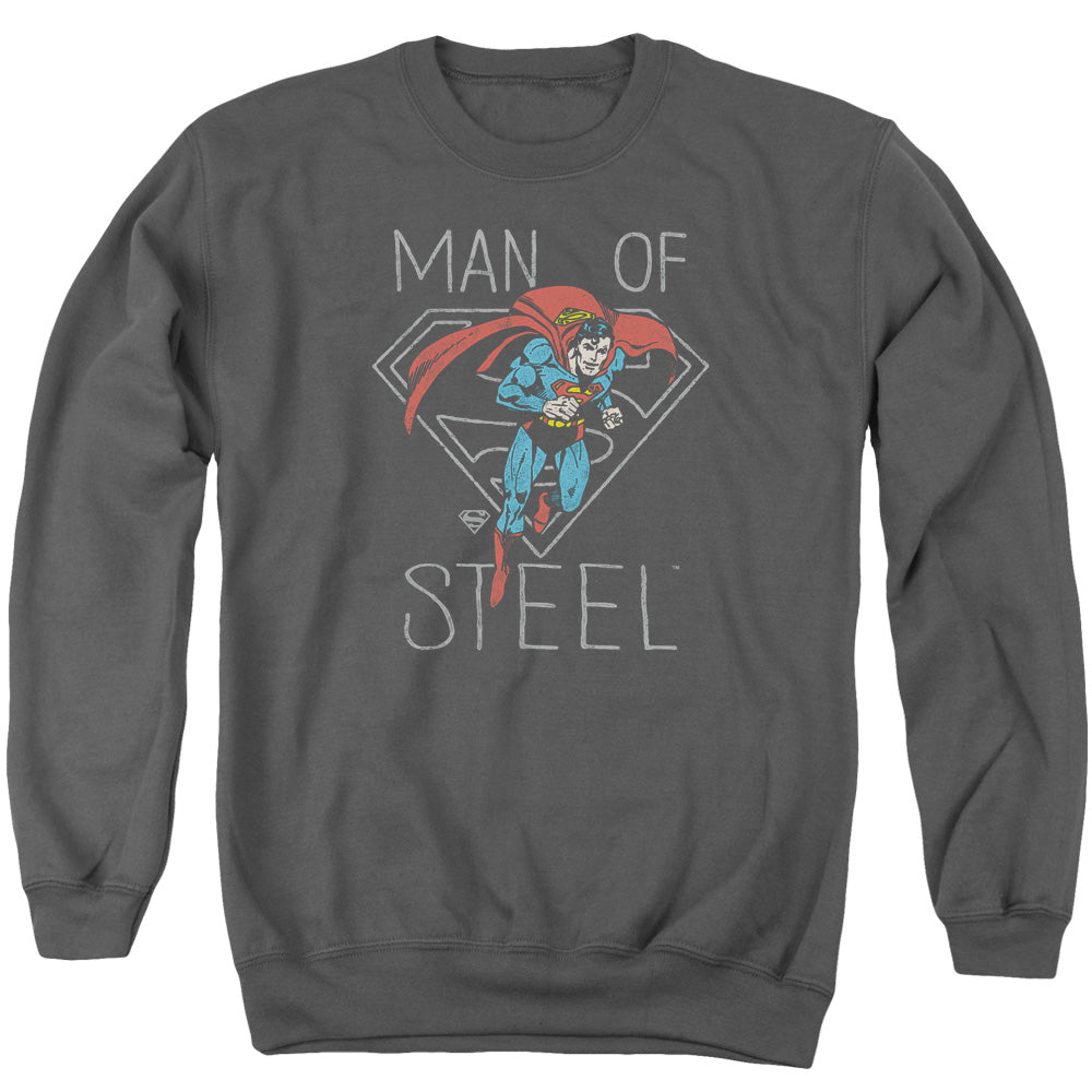 DC Comics Hardened Heart Mens Crewneck Sweatshirt Charcoal