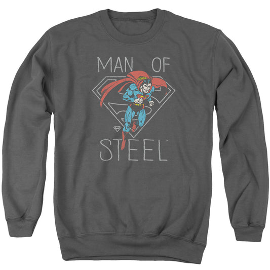 DC Comics Hardened Heart Mens Crewneck Sweatshirt Charcoal