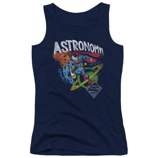 DC Comics Astronomy Womens Tank Top Shirt Navy Blue