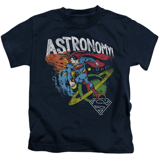 DC Comics Astronomy Juvenile Kids Youth T Shirt Navy Blue 