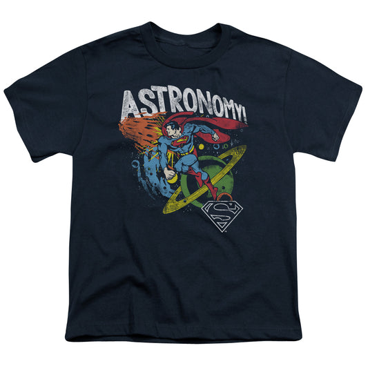 DC Comics Astronomy Kids Youth T Shirt Navy Blue
