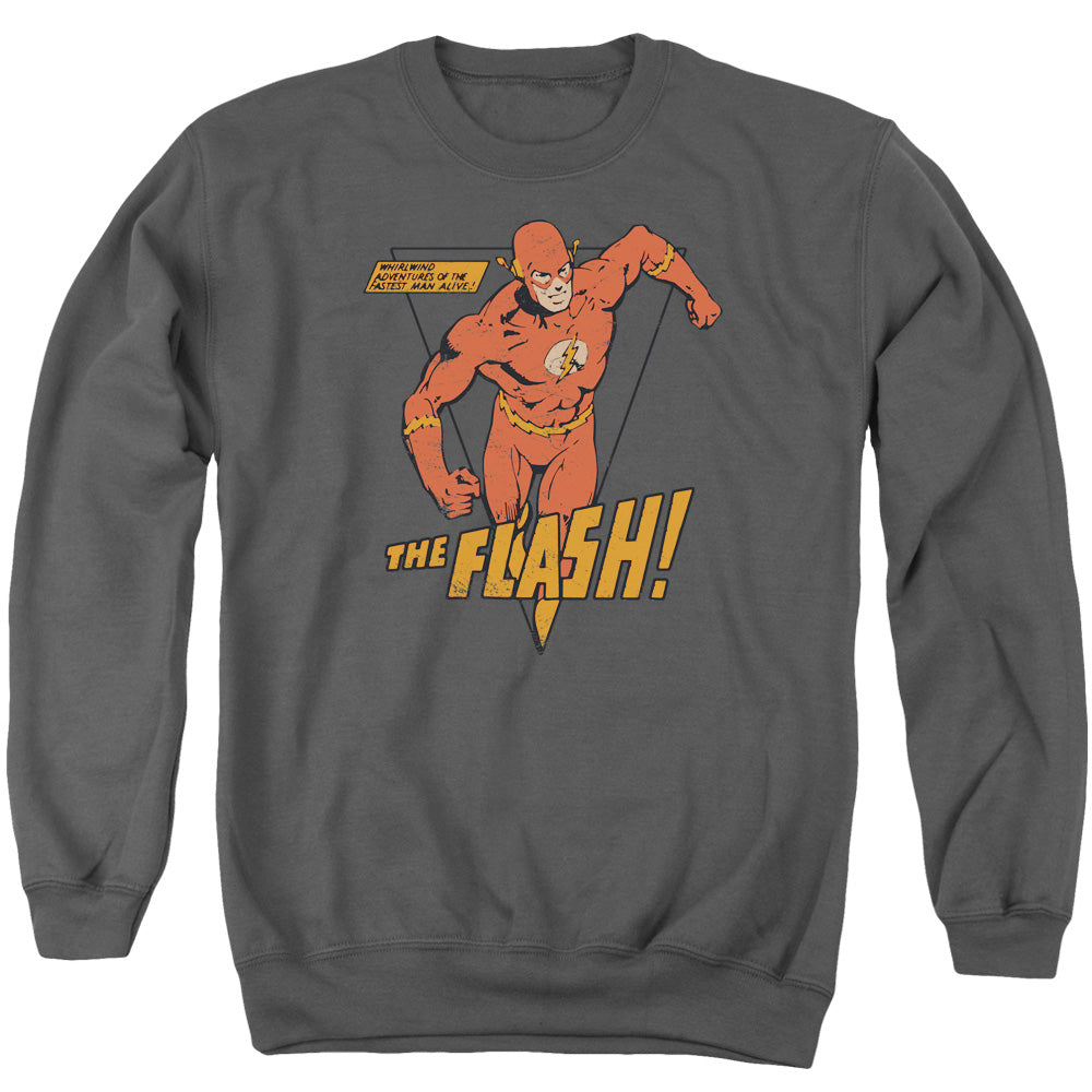 DC Comics Flash Whirlwind Mens Crewneck Sweatshirt Charcoal