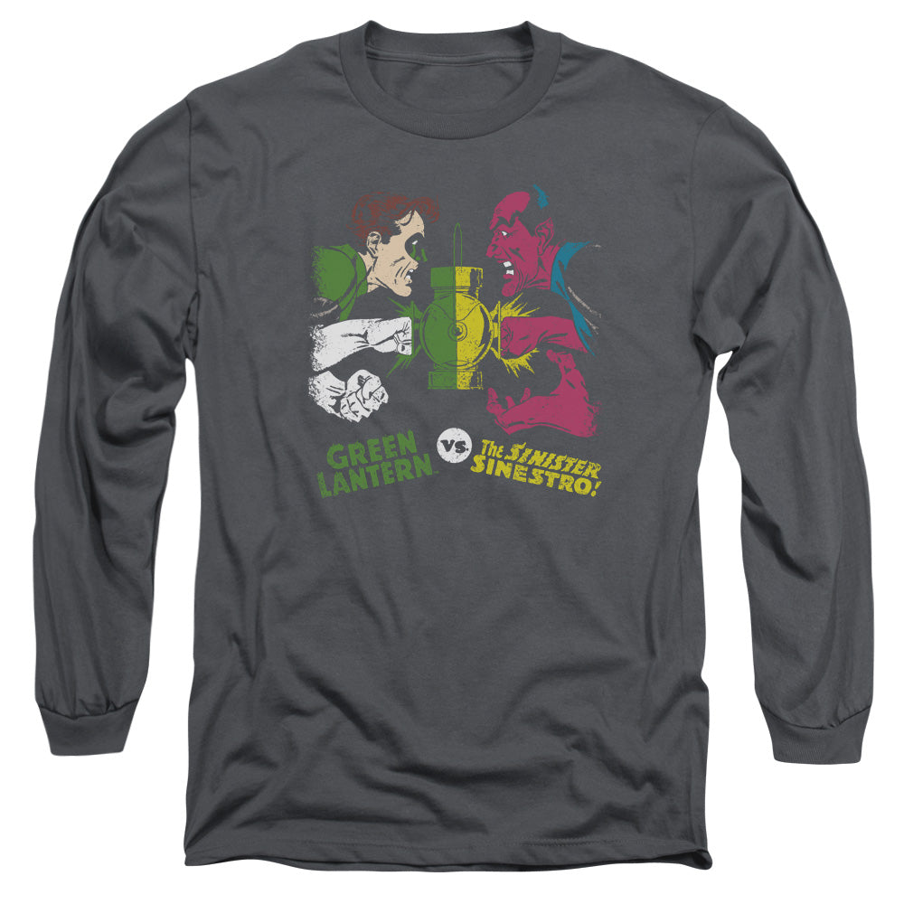 DC Comics Gl Vs Sinestro Mens Long Sleeve Shirt Charcoal