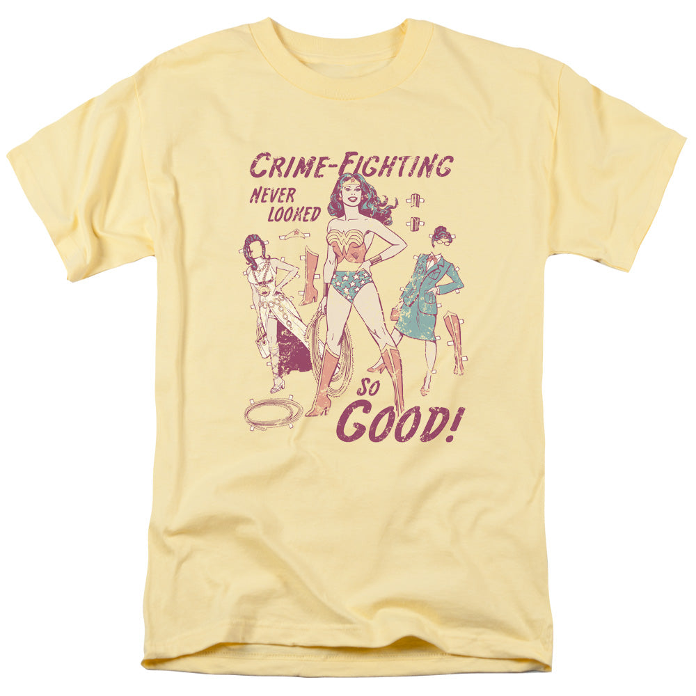 DC Comics Wonder Woman Paper Doll Mens T Shirt Yellow