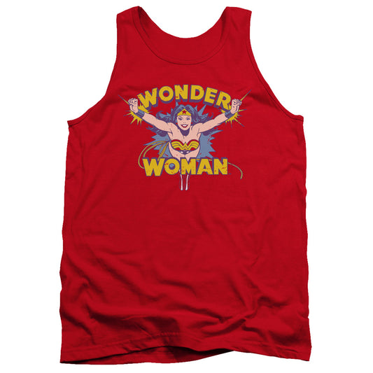 DC Comics Flying Through Mens Tank Top Shirt Red