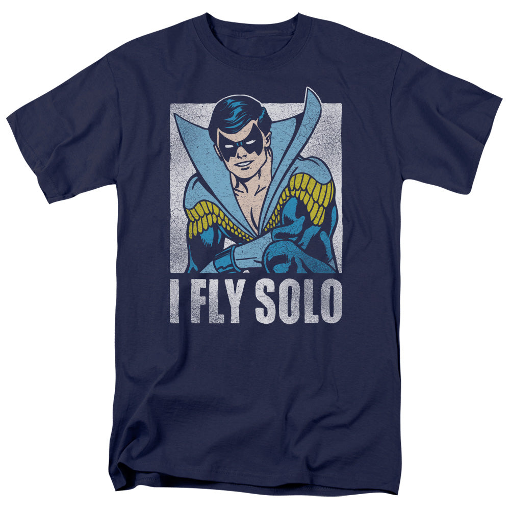 DC Comics Fly Solo Mens T Shirt Navy Blue