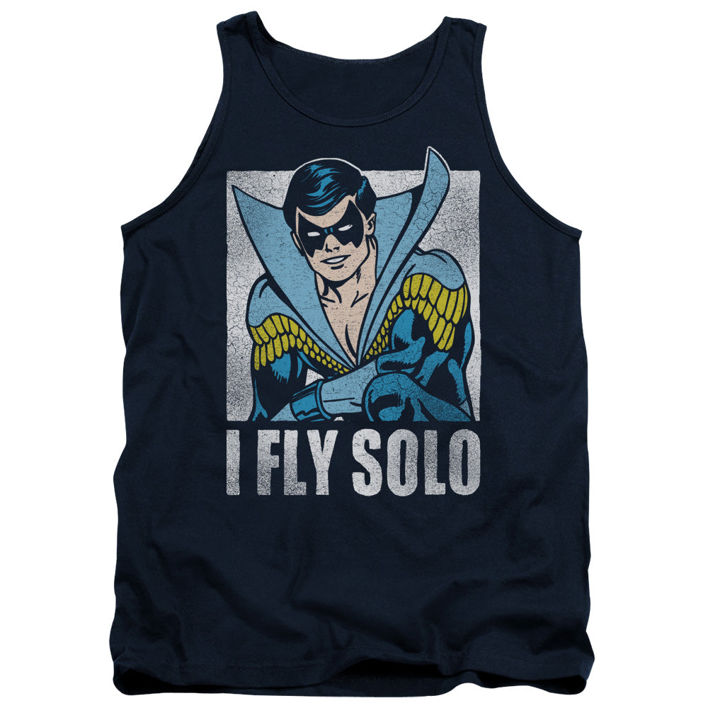 DC Comics Fly Solo Mens Tank Top Shirt Navy Blue