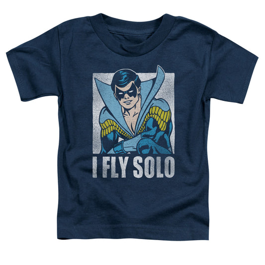 DC Comics Fly Solo Toddler Kids Youth T Shirt Navy Blue
