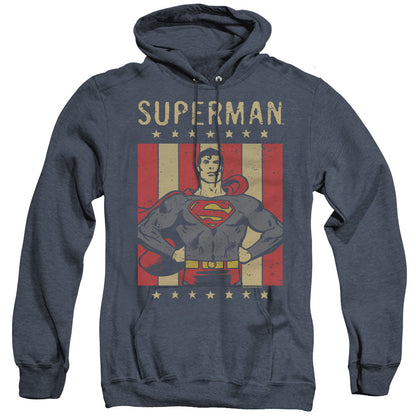 Dc Retro Liberty Mens Heather Hoodie Navy Officially Licensed