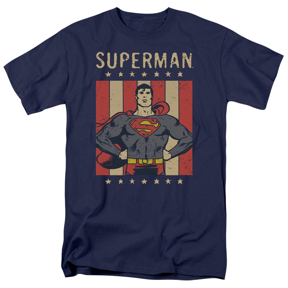 DC Comics Retro Liberty Mens T Shirt Navy Blue