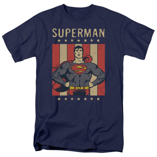 DC Comics Retro Liberty Mens T Shirt Navy Blue