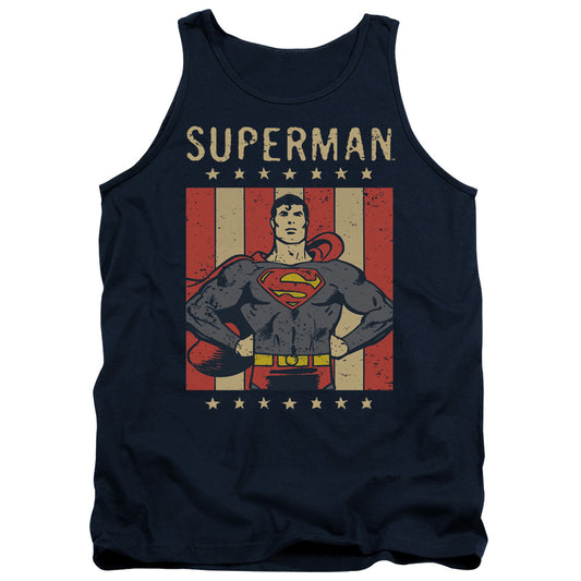 DC Comics Retro Liberty Mens Tank Top Shirt Navy Blue