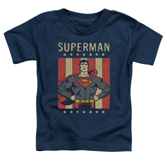 DC Comics Retro Liberty Toddler Kids Youth T Shirt Navy Blue