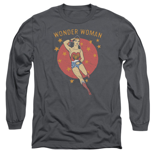 DC Comics Wonder Circle Mens Long Sleeve Shirt Charcoal