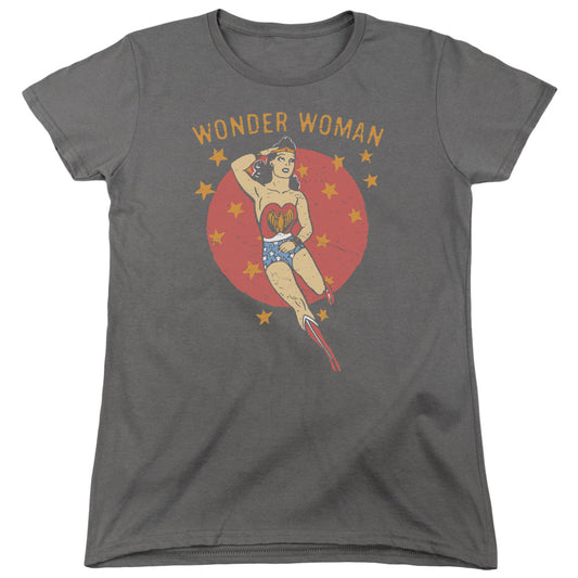 DC Comics Wonder Circle Womens T Shirt Charcoal