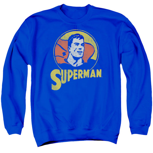 DC Comics Super Circle Mens Crewneck Sweatshirt Royal Blue