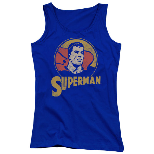 DC Comics Super Circle Womens Tank Top Shirt Royal Blue