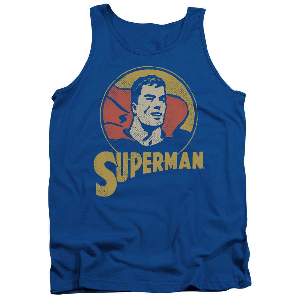 DC Comics Super Circle Mens Tank Top Shirt Royal Blue