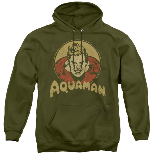 DC Comics Aqua Circle Mens Hoodie Military Green
