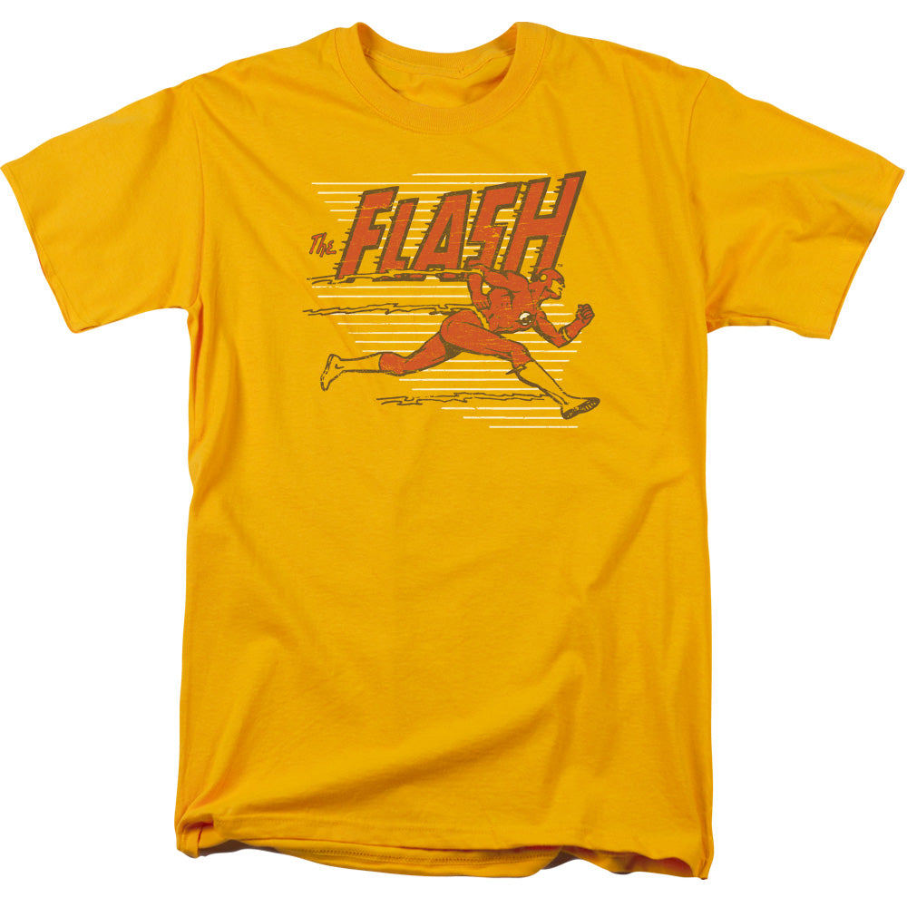 DC Comics Flash Speed Lines Mens T Shirt Gold