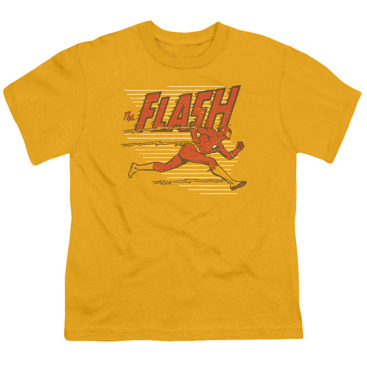 DC Comics Flash Speed Lines Kids Youth T Shirt Gold