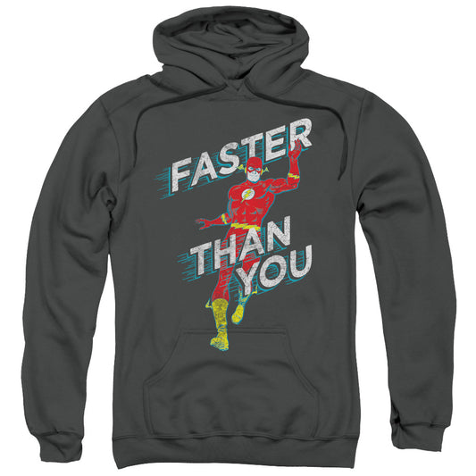 DC Comics Flash Faster Than You Mens Hoodie Charcoal