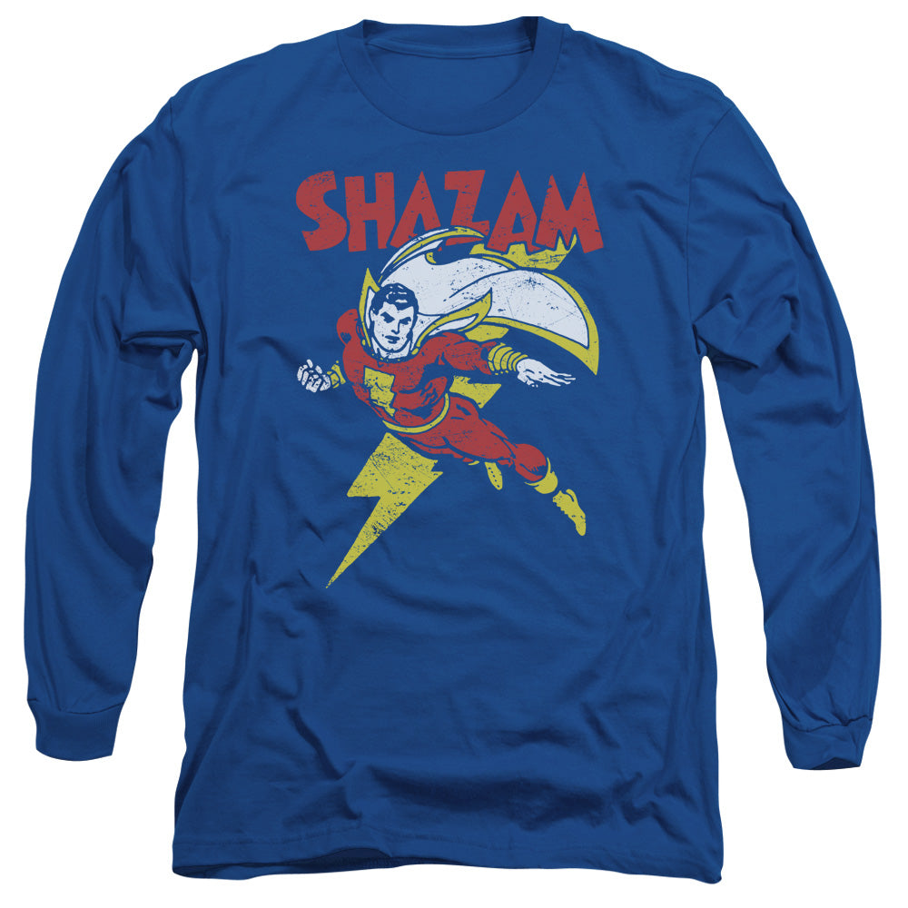 DC Comics Lets Fly Mens Long Sleeve Shirt Royal Blue