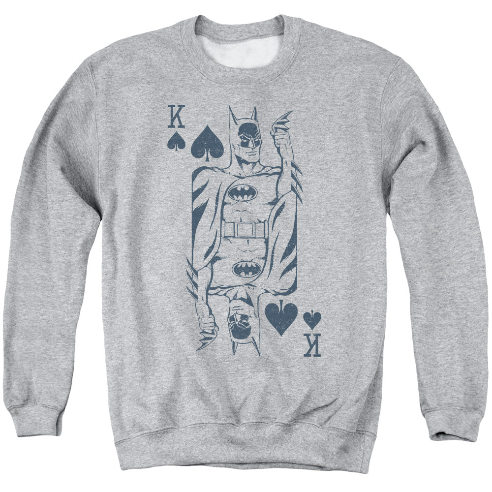 DC Comics Bat Card Mens Crewneck Sweatshirt Athletic Heather