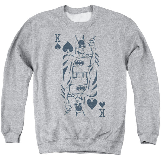 DC Comics Bat Card Mens Crewneck Sweatshirt Athletic Heather