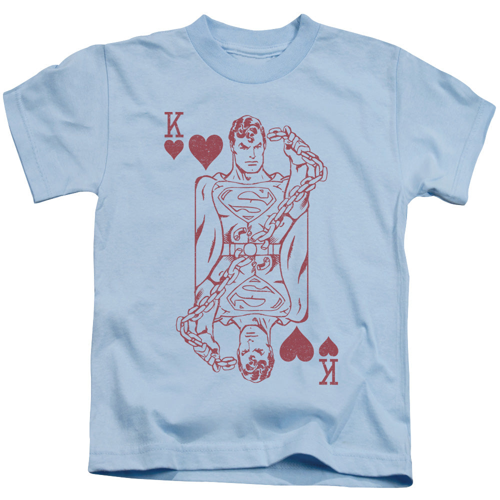 DC Comics Super Card Juvenile Kids Youth T Shirt Light Blue 