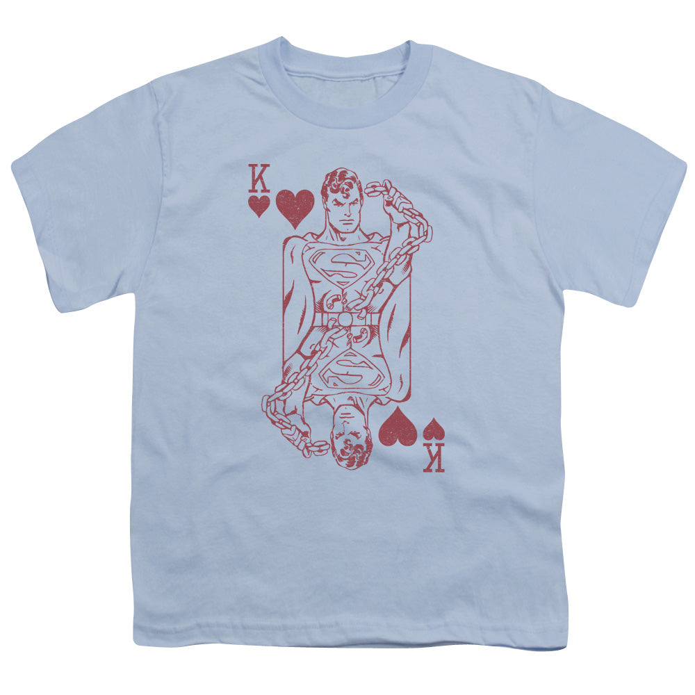 DC Comics Super Card Kids Youth T Shirt Light Blue
