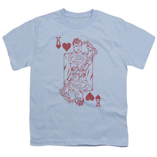 DC Comics Super Card Kids Youth T Shirt Light Blue