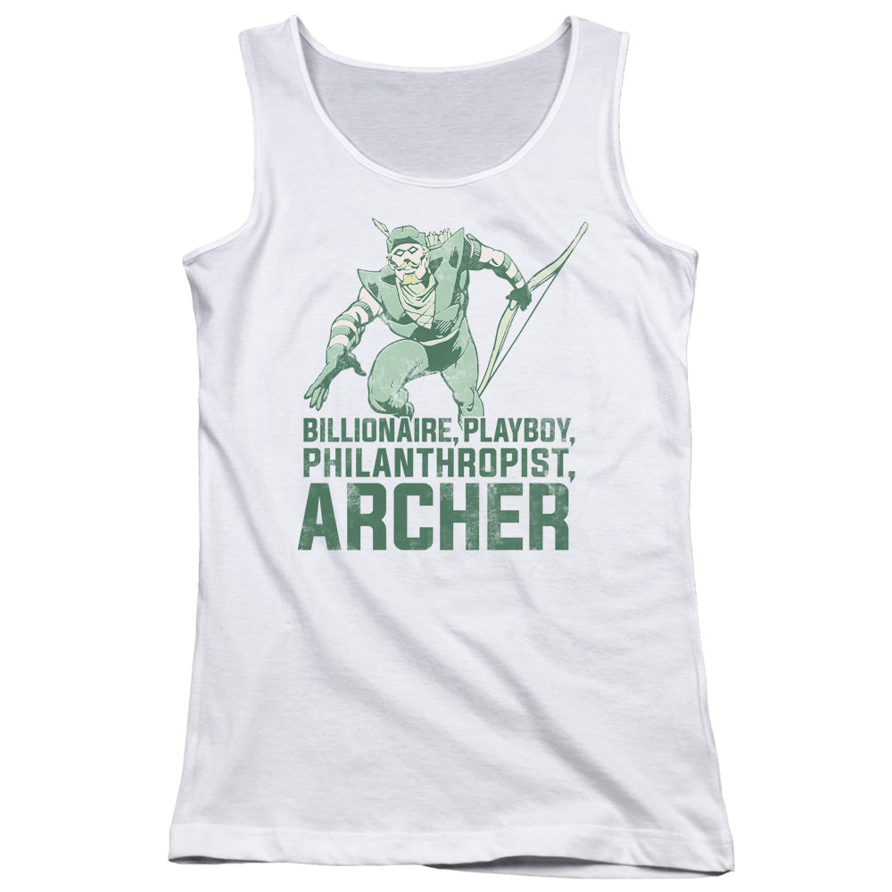 DC Comics Archer Womens Tank Top Shirt White