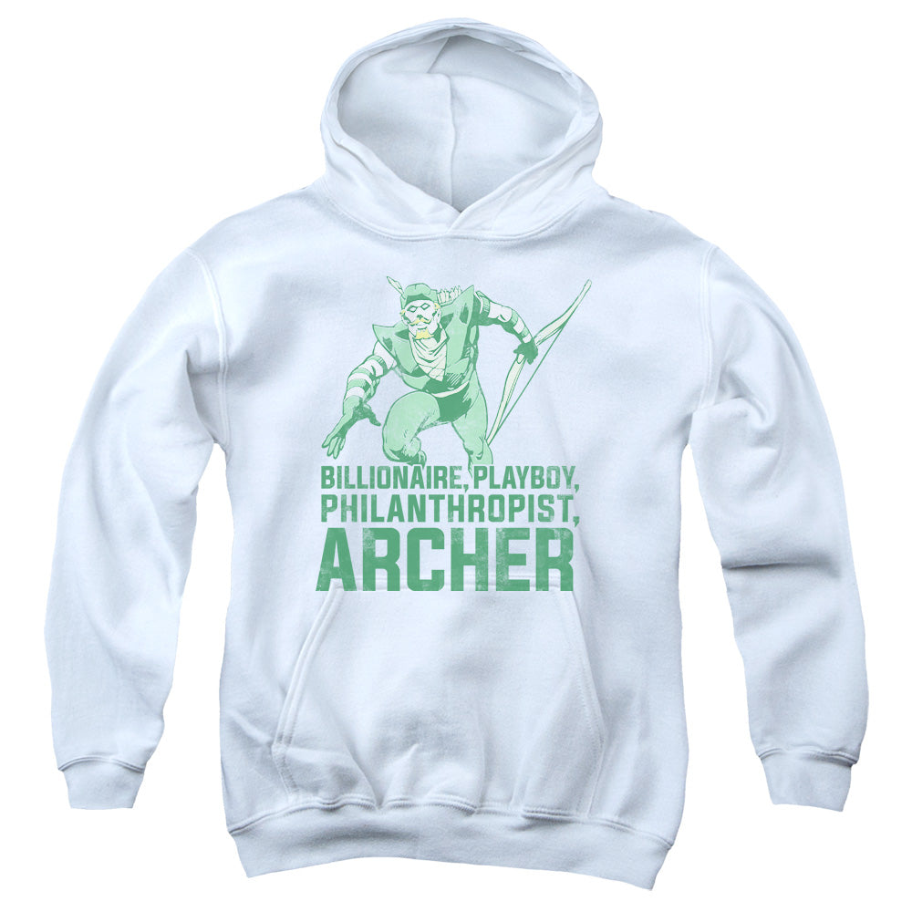 DC Comics Archer Kids Youth Hoodie White