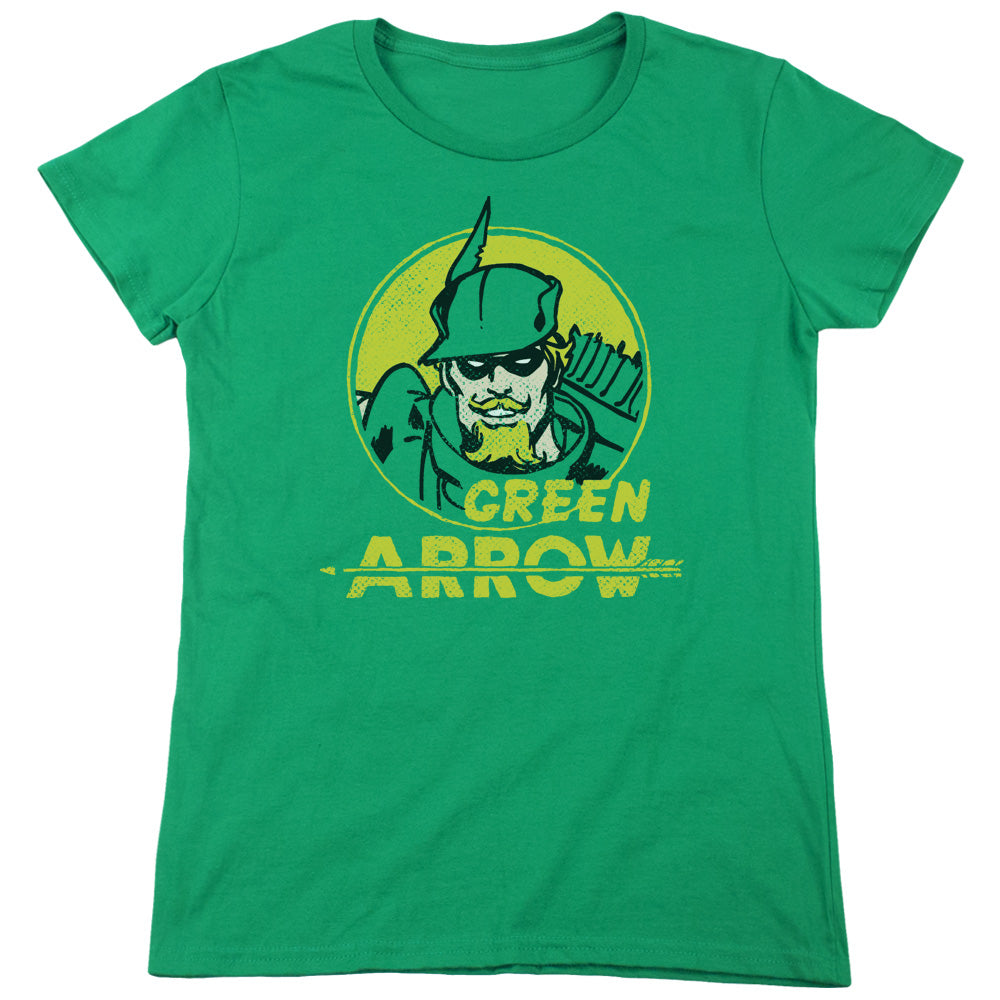 DC Comics Archer Circle Womens T Shirt Kelly Green