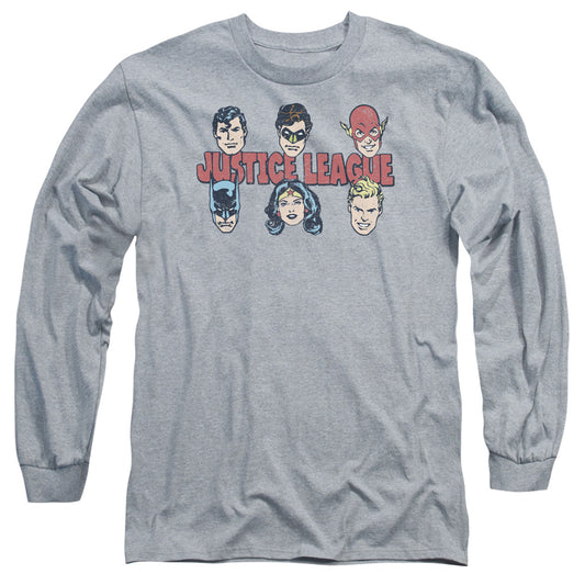 DC Comics Justice Lineup Mens Long Sleeve Shirt Athletic Heather