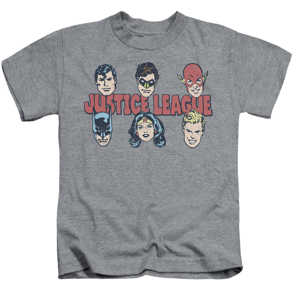 DC Comics Justice Lineup Juvenile Kids Youth T Shirt Athletic Heather 