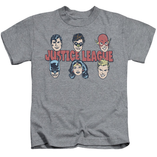 DC Comics Justice Lineup Juvenile Kids Youth T Shirt Athletic Heather 