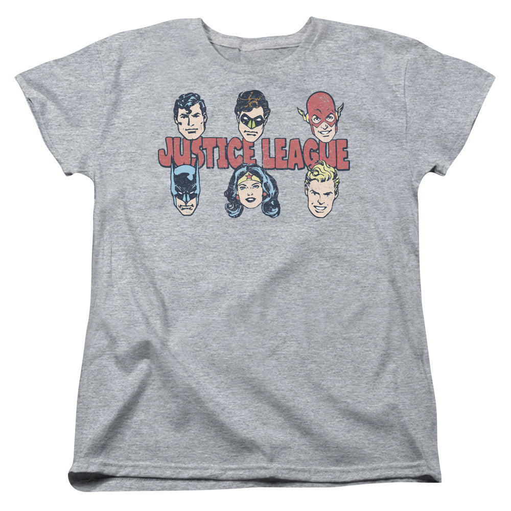 DC Comics Justice Lineup Womens T Shirt Athletic Heather